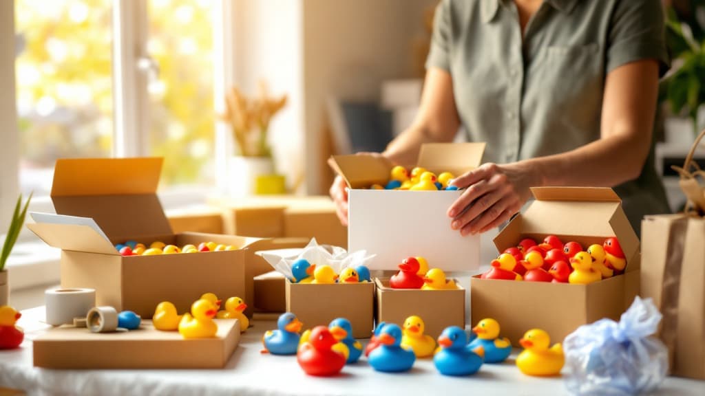 Colorful themed rubber ducks